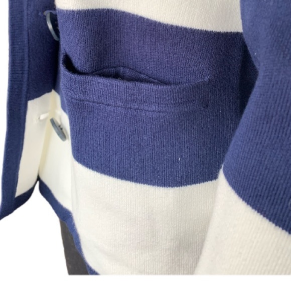 LANDSEND Wm 3Q Sleeve Sweater Jacket Supima Cotton/Fine Gauge/Double Breasted - Picture 5 of 9